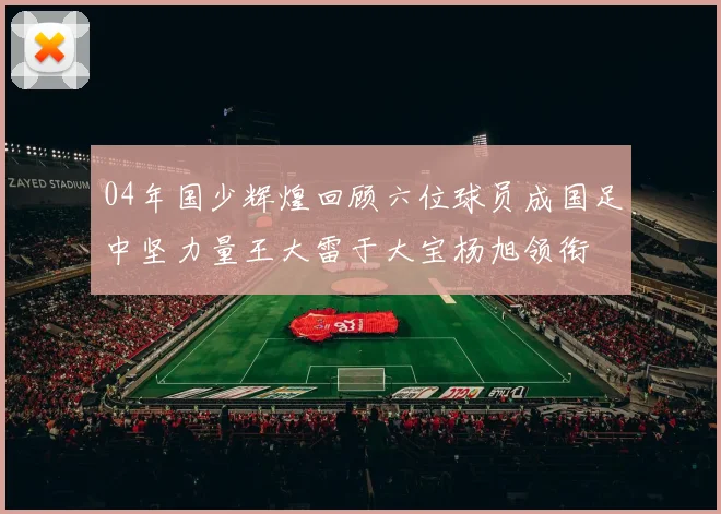 04年国少辉煌回顾六位球员成国足中坚力量王大雷于大宝杨旭领衔